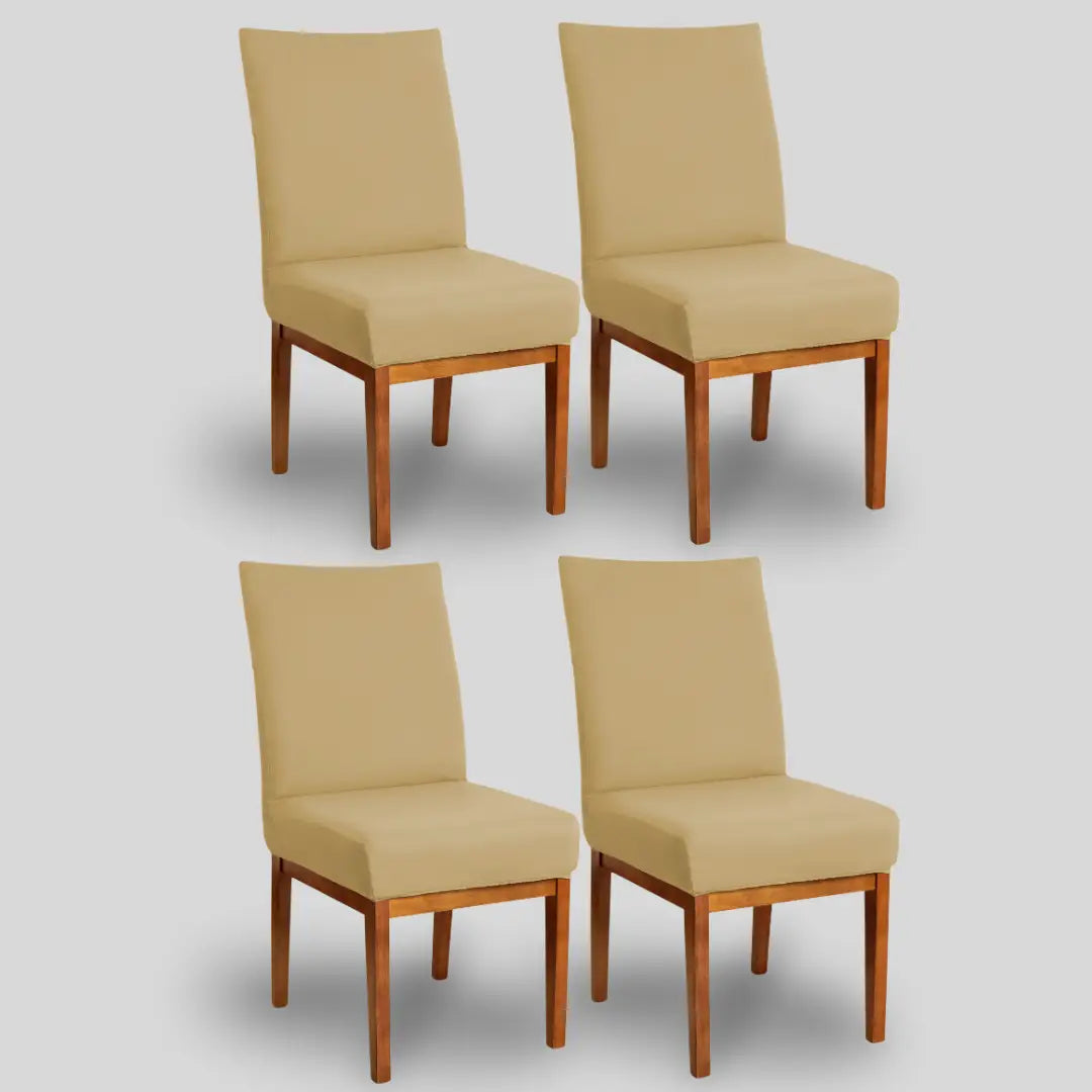 Kit 4 Capa Cadeira Bege - Oferta Cross