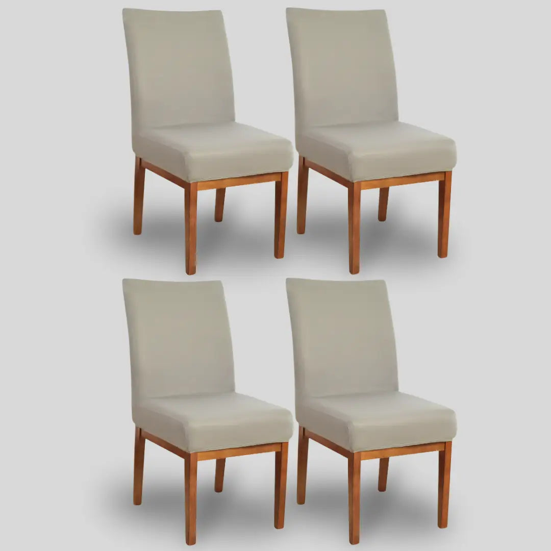 Kit 4 Capa Cadeira Cinza Claro - Oferta Cross