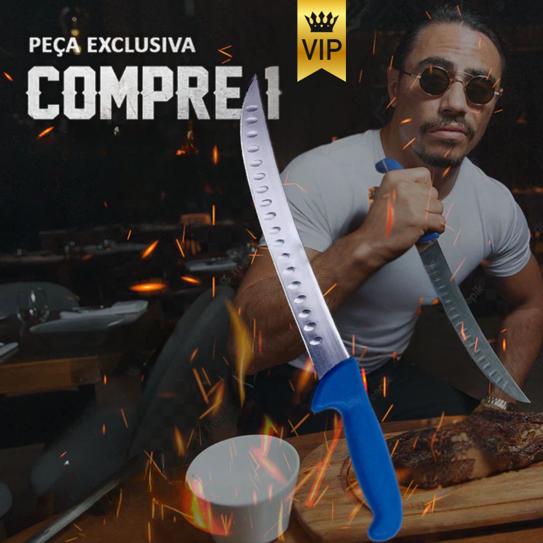 Faca Surbisa Churrasco De Chefe - Inox Salt Bae Chef (EXCLUSIVIDADE)