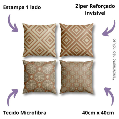 Kit 4 Capas de Almofadas Modern Print - Conforto