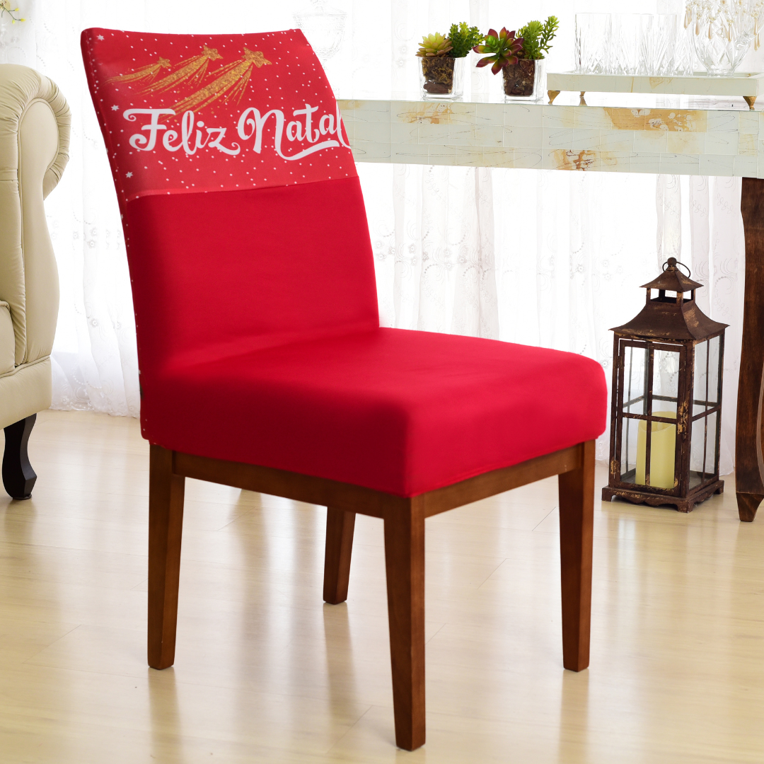 Capa de Cadeira de Natal  - Noel Vermelho