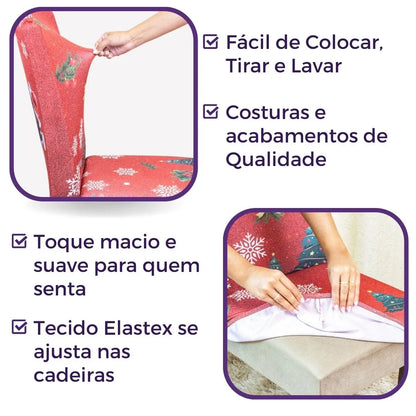 Capa de Cadeira de Natal  - Bom Noel