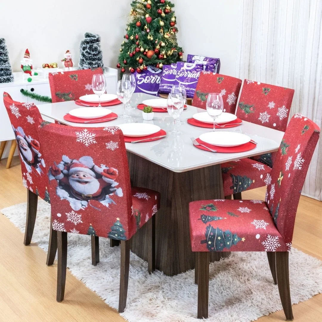 Capa de Cadeira de Natal  - Bom Noel