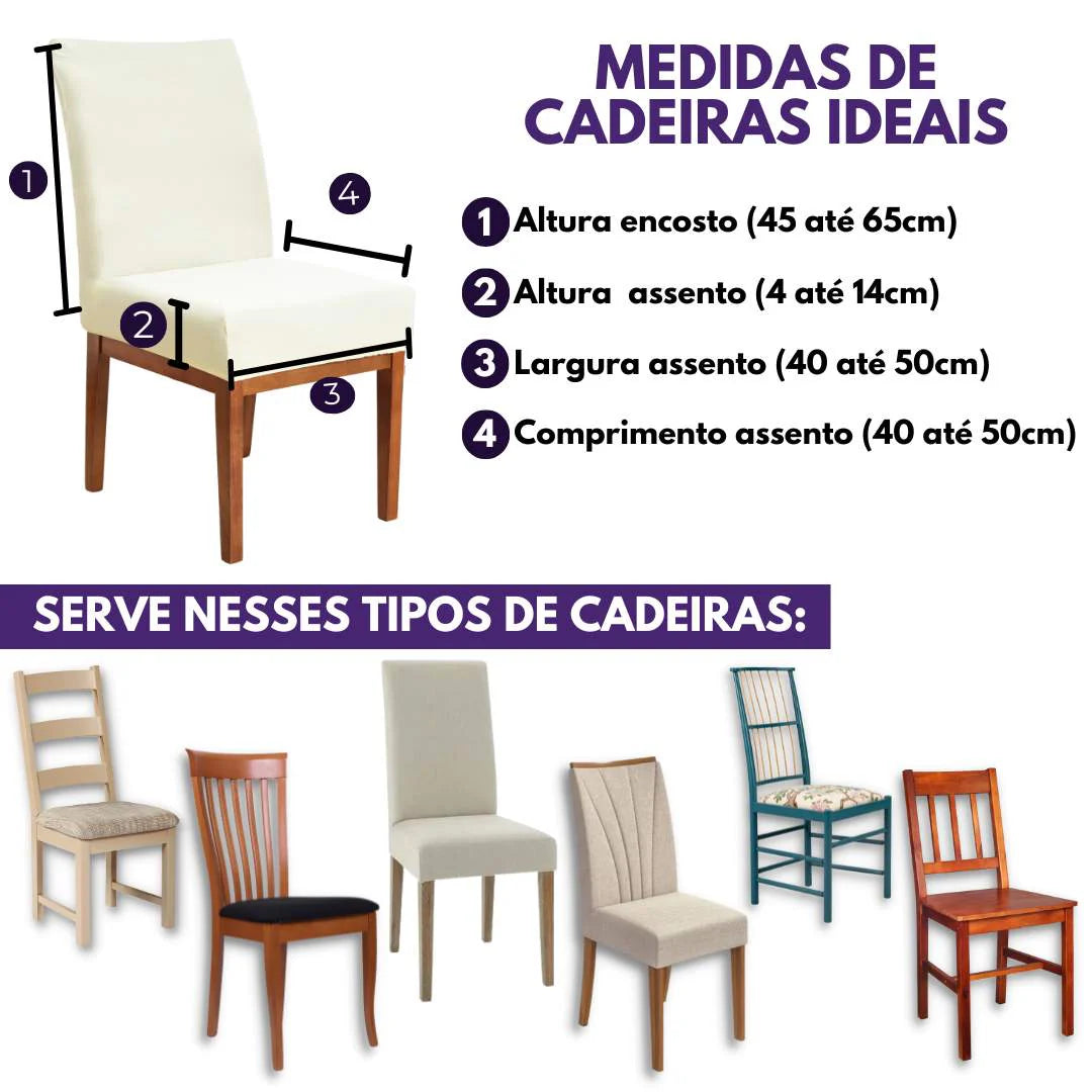 Capa Para Cadeira de Jantar - Creme