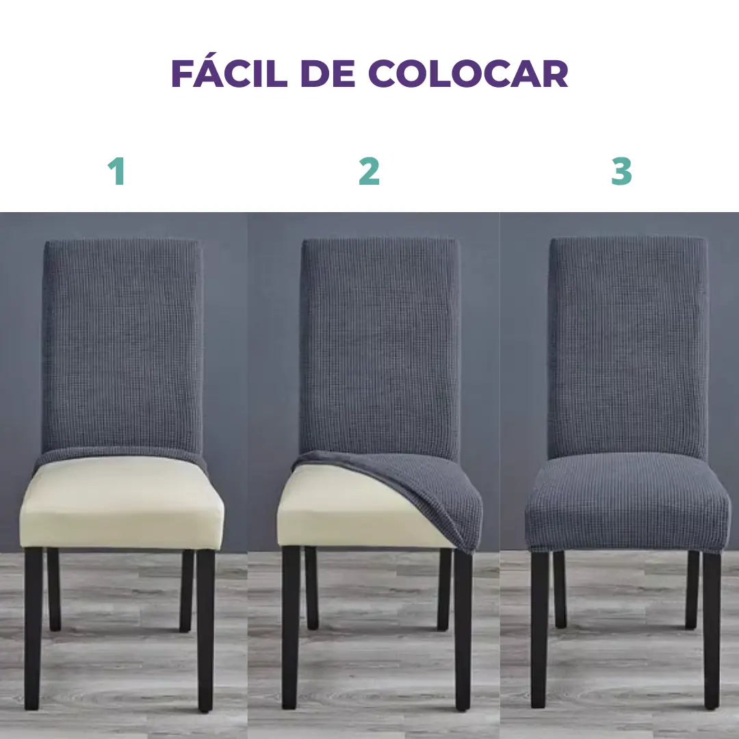 Capa Protetora Cadeira Jacquard - Caqui