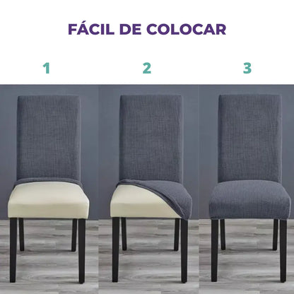 Capa Protetora Cadeira Jacquard - Cinza Escuro