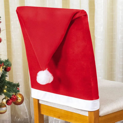 Capa Encosto Cadeira Natal Veludo Premium - Gorro Noel