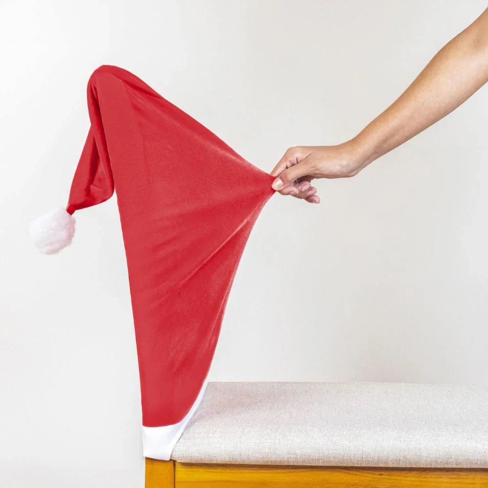 Capa Encosto Cadeira Natal Veludo Premium - Gorro Noel