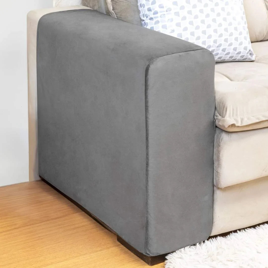 Capa para Braço de Sofá Suede Confort  Kit 2 - Cinza Chumbo
