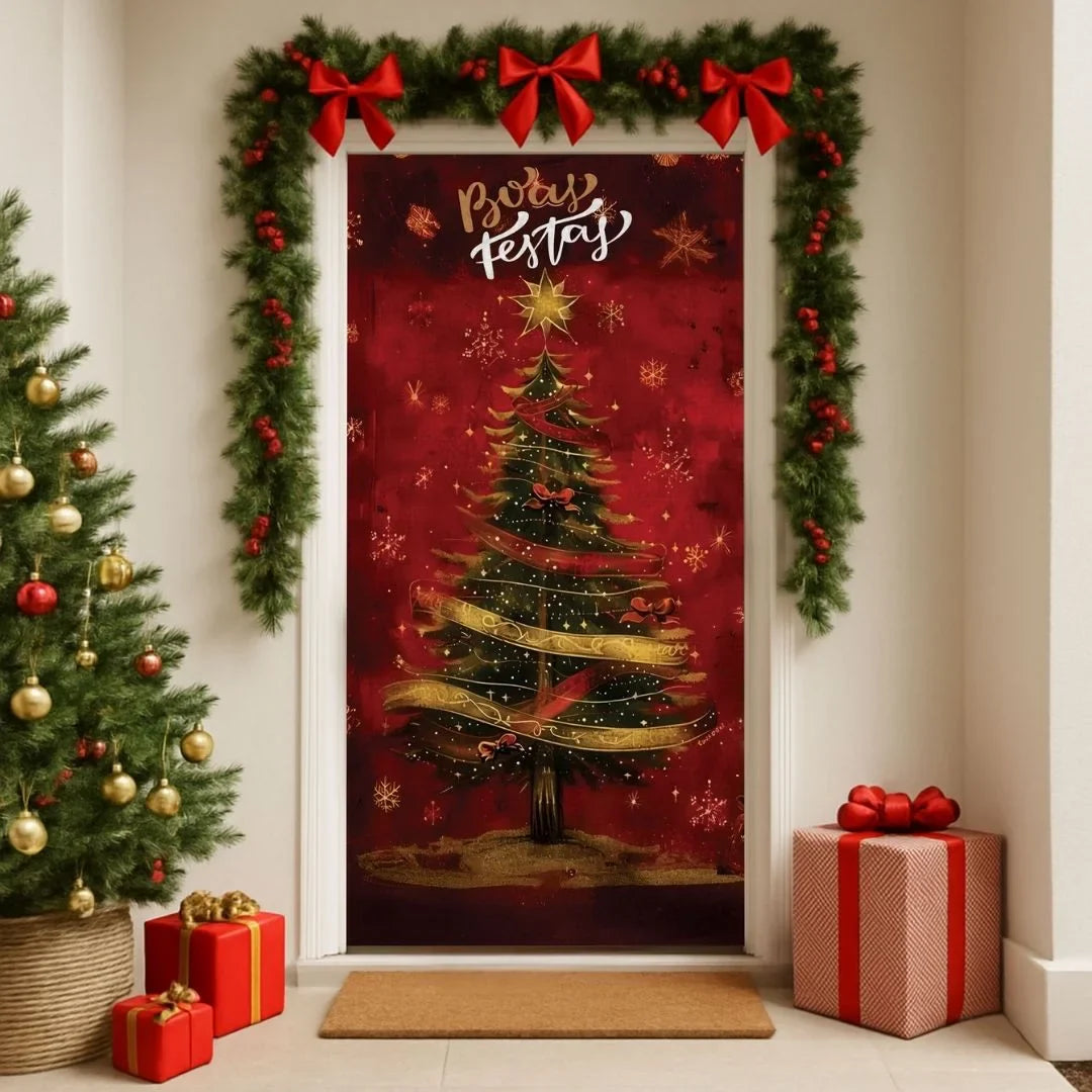 Capa Para Porta Natal - Árvore Natalina