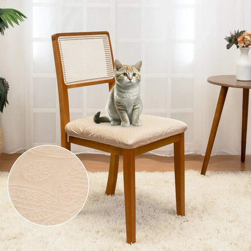 Capa Assento Cadeira Arranhão Gato Acolchoada - Avelã