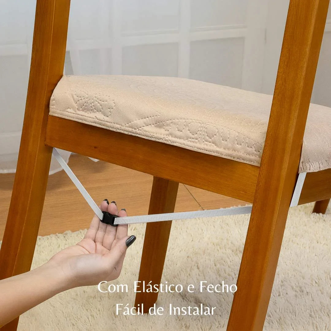 Capa Assento Cadeira Arranhão Gato Acolchoada - Avelã