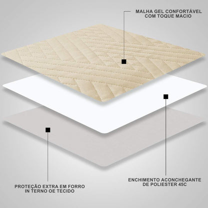 Capa Protetora de Cadeira Acolchoada Vime - Avelã