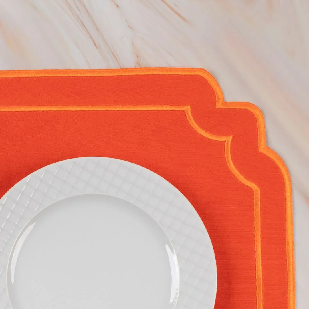 Jogo Americano Bordado Duquesa - Coral