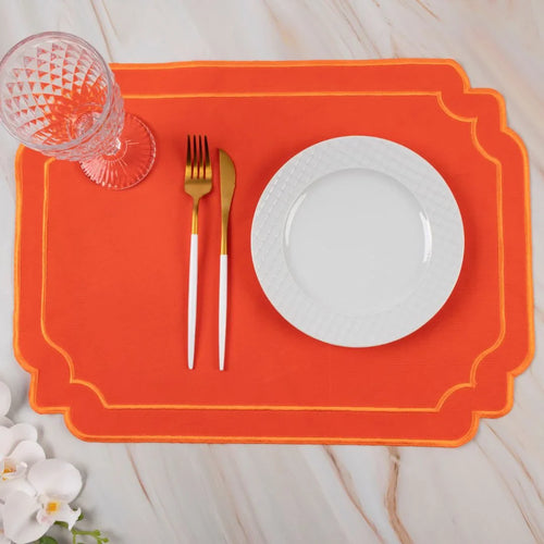 Jogo Americano Bordado Duquesa - Coral