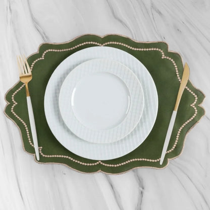 Jogo Americano Bordado Realeza - Verde Musgo