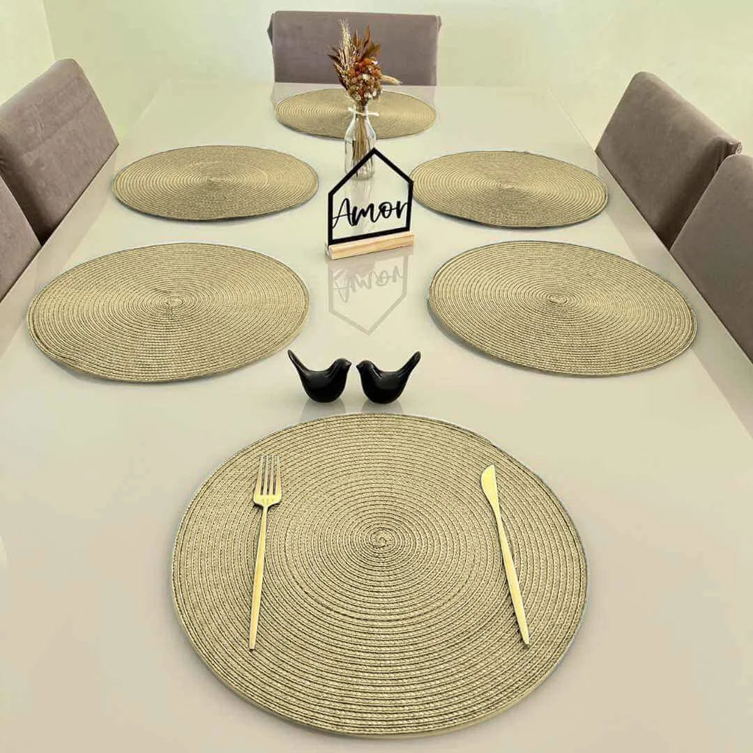 Jogo Americano Redondo Sousplat Impermeável - Avelã