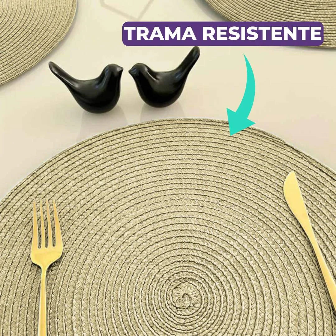 Jogo Americano Redondo Sousplat Impermeável - Avelã