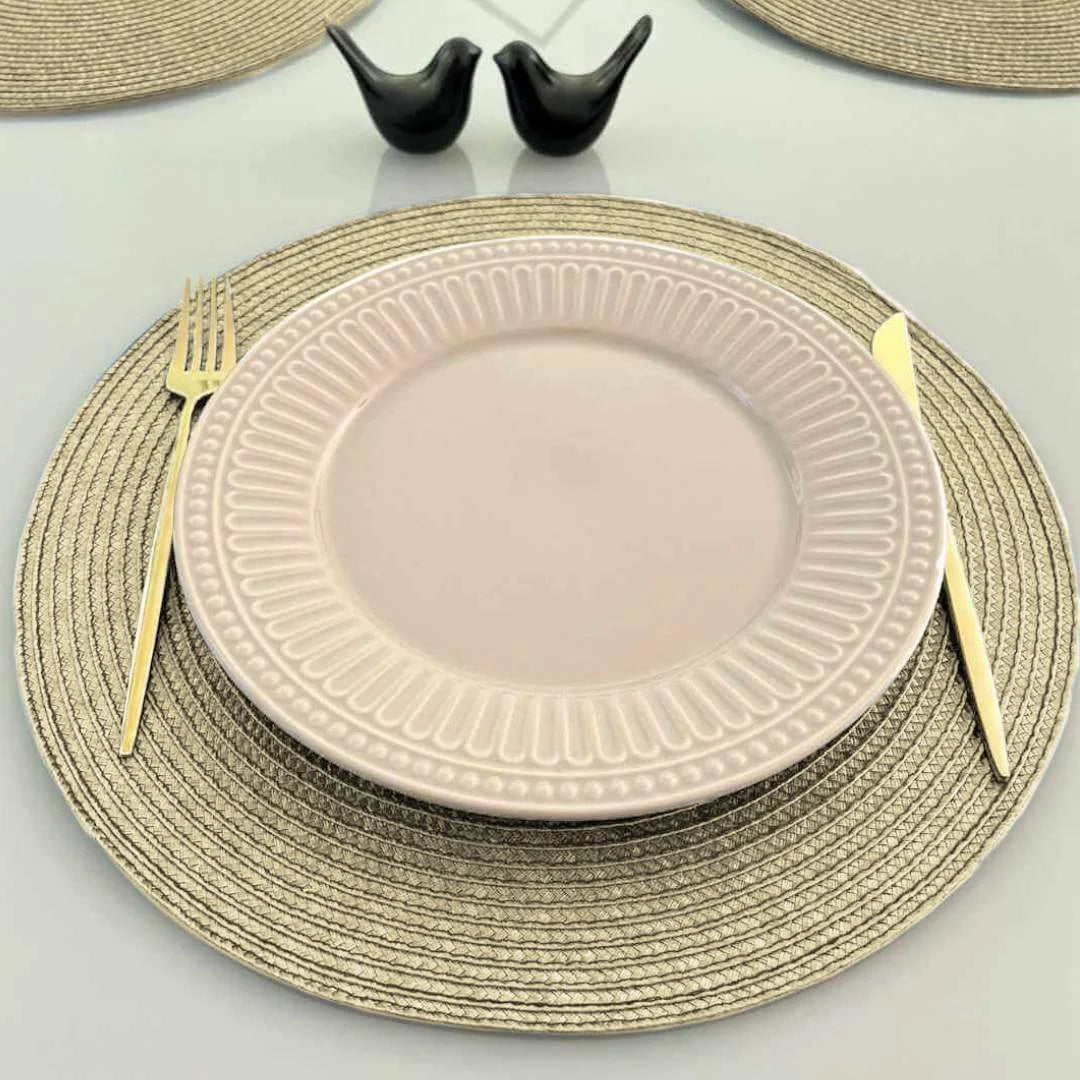 Jogo Americano Redondo Sousplat Impermeável - Avelã