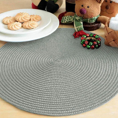 Jogo Americano Redondo Sousplat Impermeável - Cinza