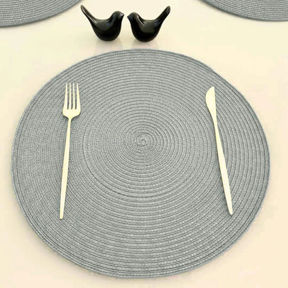 Jogo Americano Redondo Sousplat Impermeável - Cinza