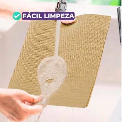 Jogo Americano Retangular Dupla Face Impermeável -  Dourado