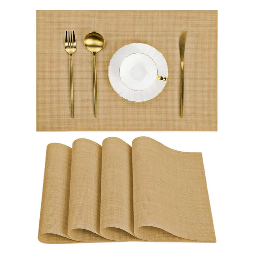 Jogo Americano Retangular Dupla Face Impermeável -  Dourado