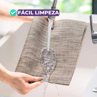 Jogo Americano Retangular Dupla Face Impermeável -   Mescla Avelã