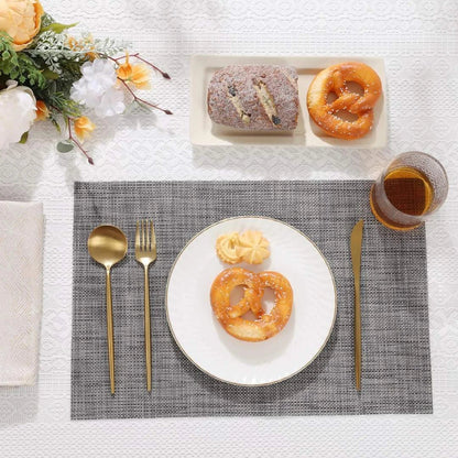 Jogo Americano Retangular Dupla Face Impermeável - Mescla Chumbo