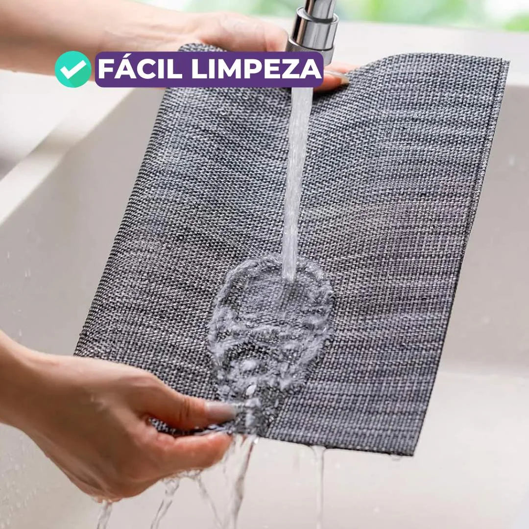 Jogo Americano Retangular Dupla Face Impermeável - Mescla Chumbo