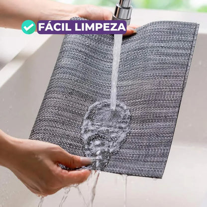 Jogo Americano Retangular Dupla Face Impermeável - Mescla Chumbo