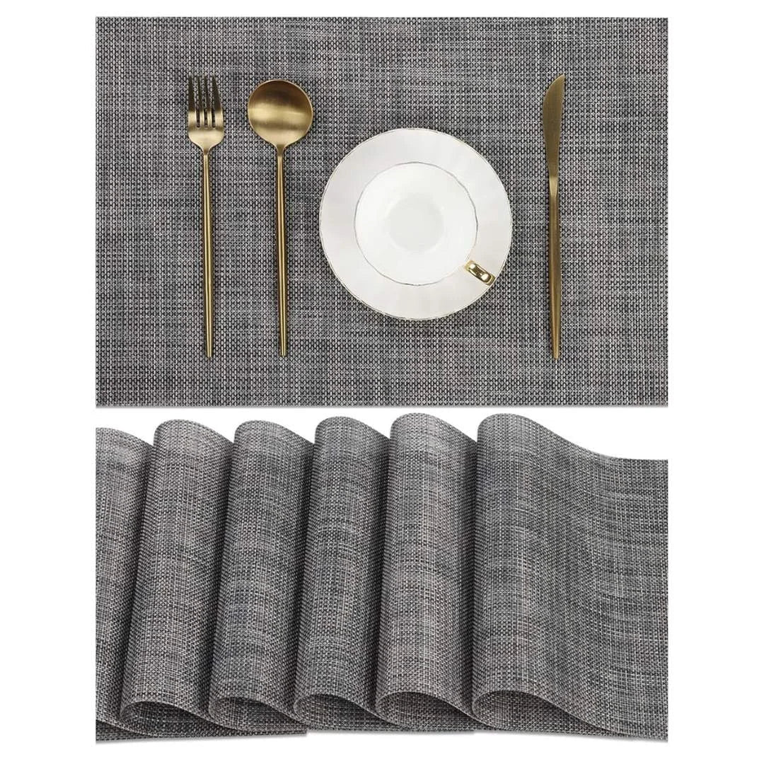 Jogo Americano Retangular Dupla Face Impermeável - Mescla Chumbo