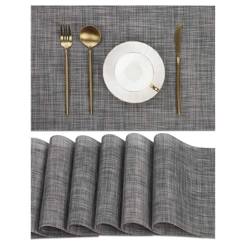 Jogo Americano Retangular Dupla Face Impermeável - Mescla Chumbo