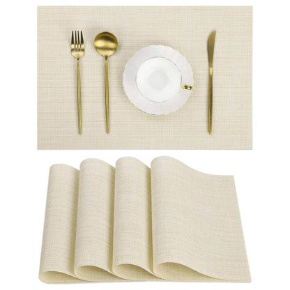 Jogo Americano Retangular Dupla Face Impermeável - Mescla Creme