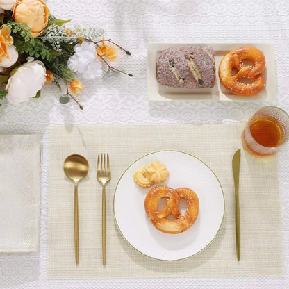 Jogo Americano Retangular Dupla Face Impermeável - Mescla Creme