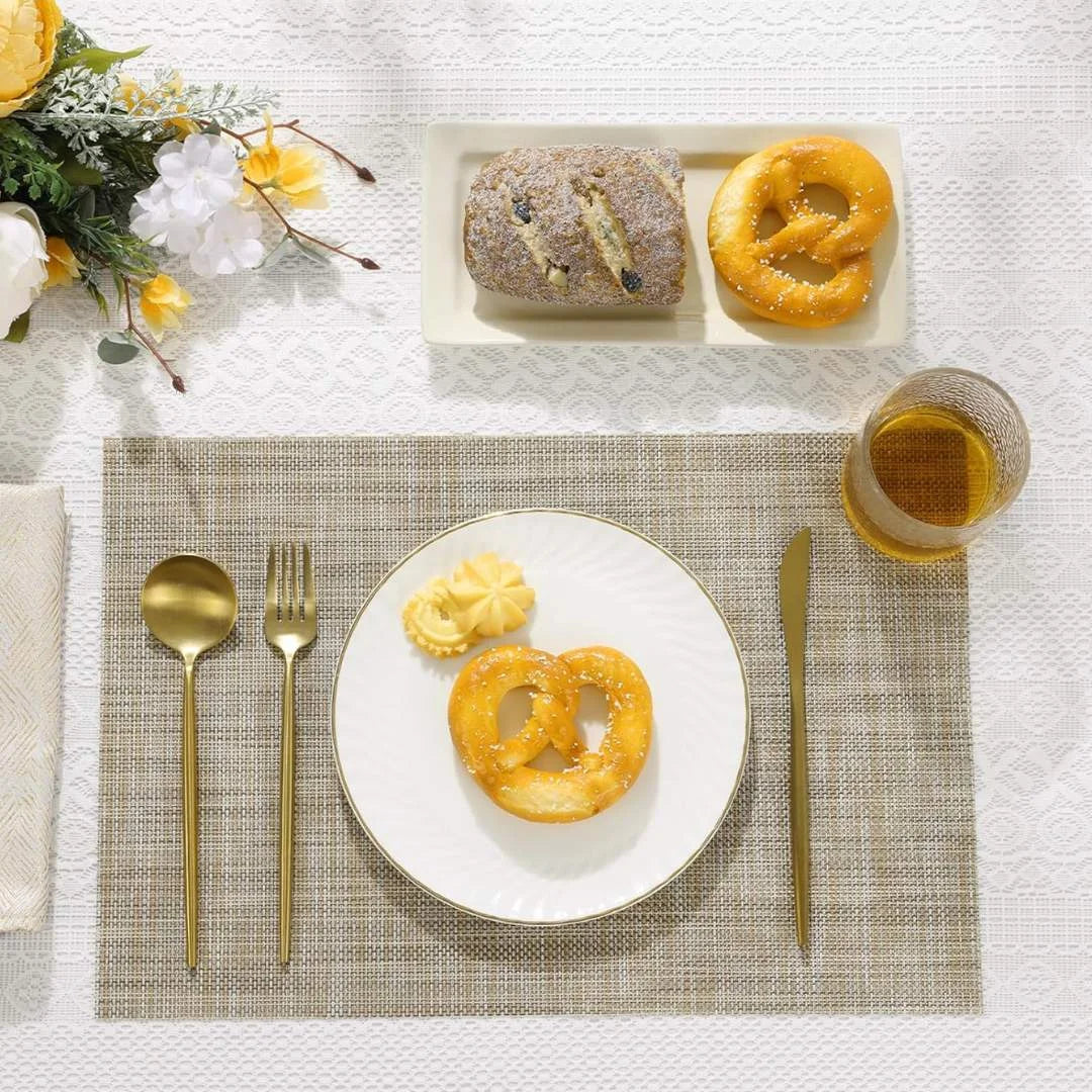 Jogo Americano Retangular Dupla Face Impermeável -  Mescla Tabaco