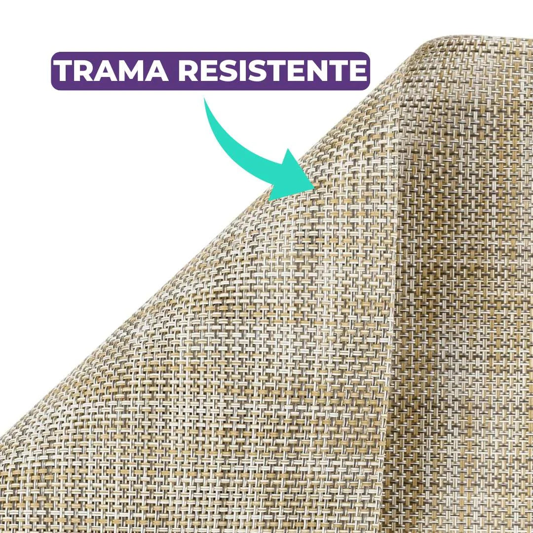 Jogo Americano Retangular Dupla Face Impermeável -  Mescla Tabaco