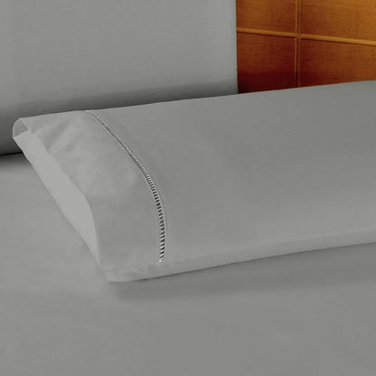 Jogo de Cama Classic 400 Fios Ponto Palito Cinza - Vários tamanhos Casal 3Pçs Cinza