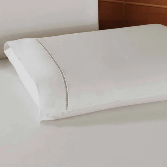 Jogo de Cama Classic 400 Fios Ponto Palito Branco - Vários tamanhos