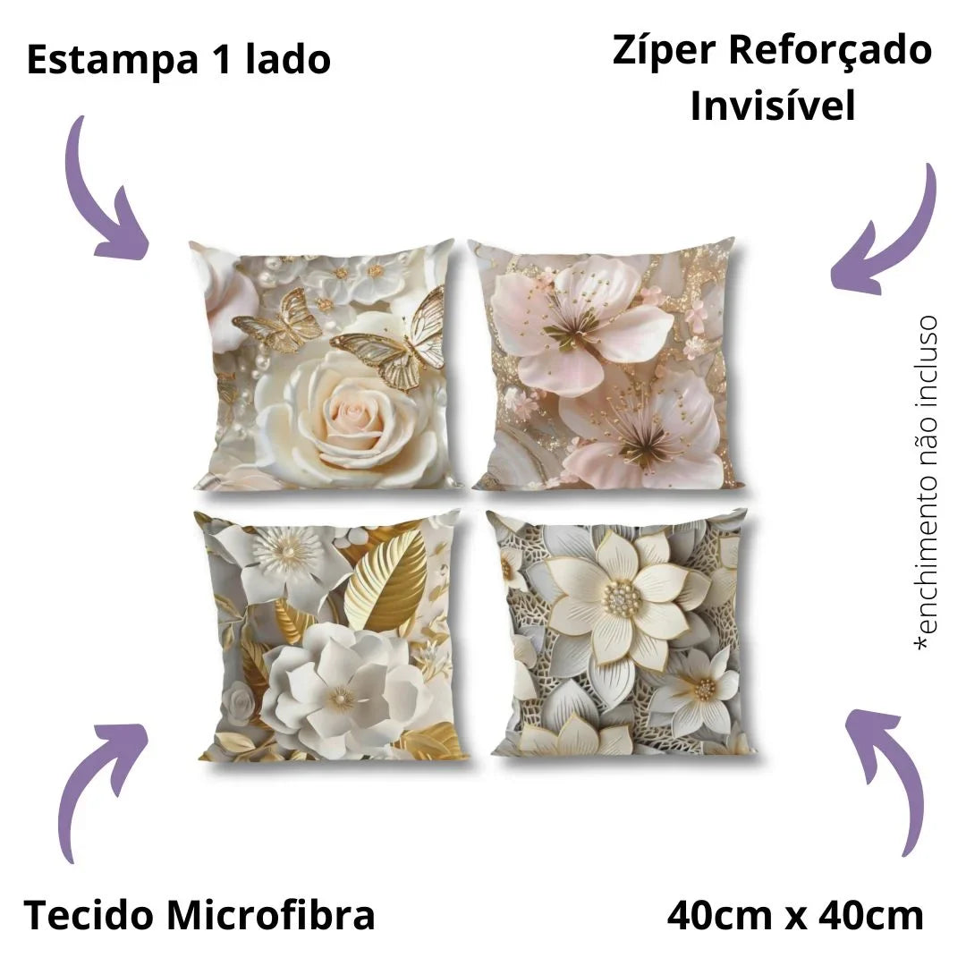 Kit 4 Capas de Almofadas Modern Print - Serenata