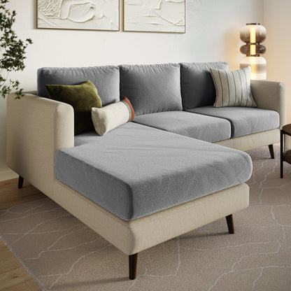 Capa de Sofá de Canto Modern Suede - Cinza