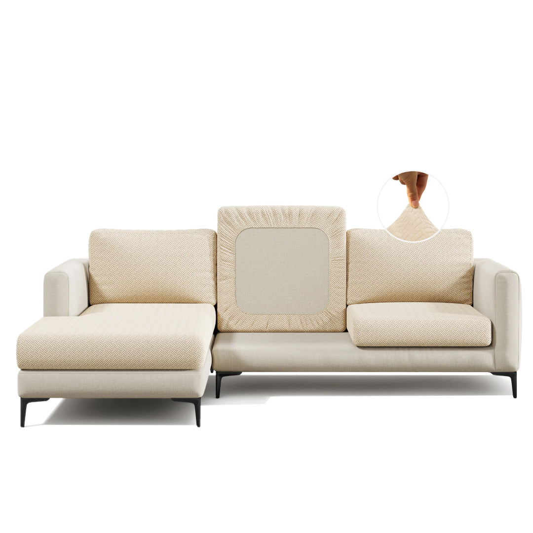 Capa de Sofá de Canto Classic Jacquard - Bege Claro