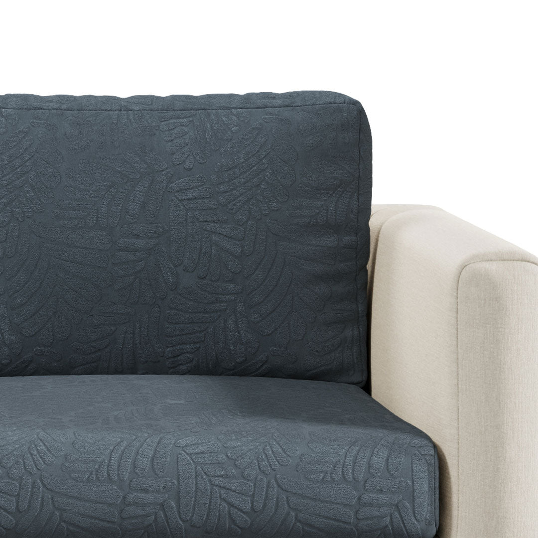 Capa de Sofá de Canto Soft Leaf - Cinza Escuro