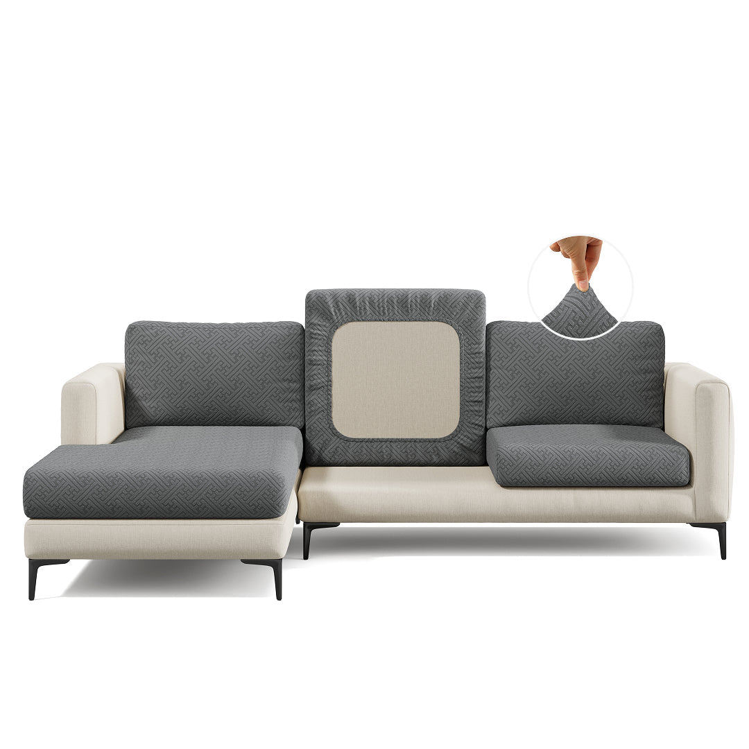 Capa de Sofá de Canto Classic Grid - Cinza Escuro