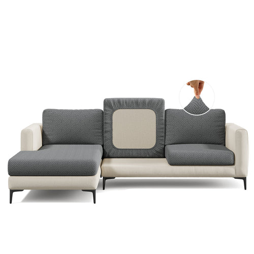 Capa de Sofá de Canto Classic Grid - Cinza Escuro