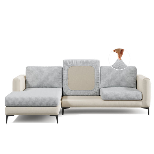 Capa de Sofá de Canto Classic Grid - Cinza Claro