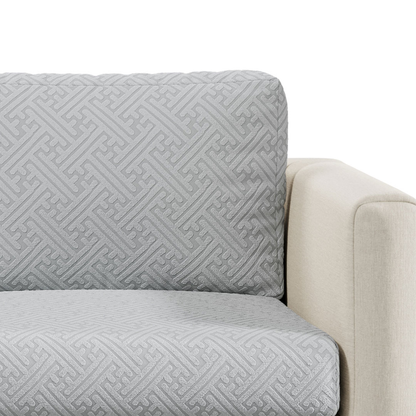 Capa de Sofá de Canto Classic Grid - Cinza Claro