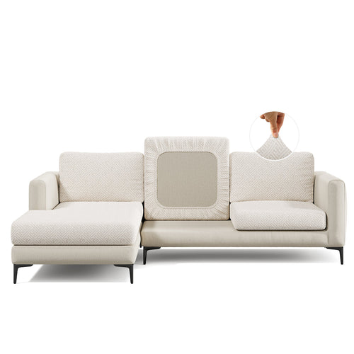 Capa de Sofá de Canto Classic Grid - Bege