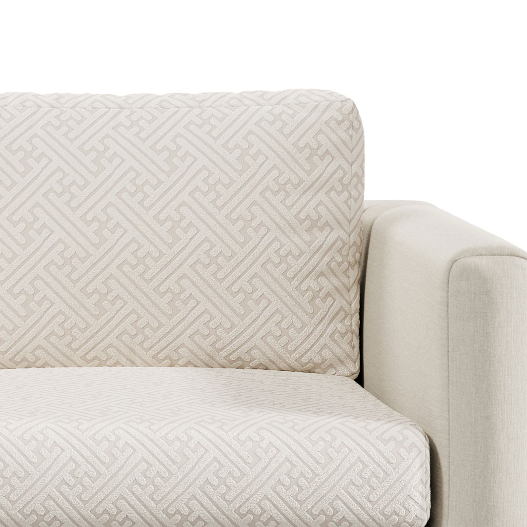 Capa de Sofá de Canto Classic Grid - Bege