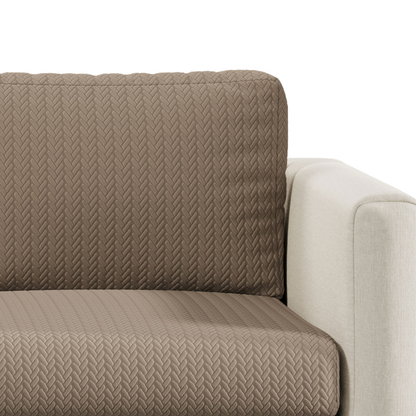 Capa de Sofá de Canto Chevron - Cappuccino